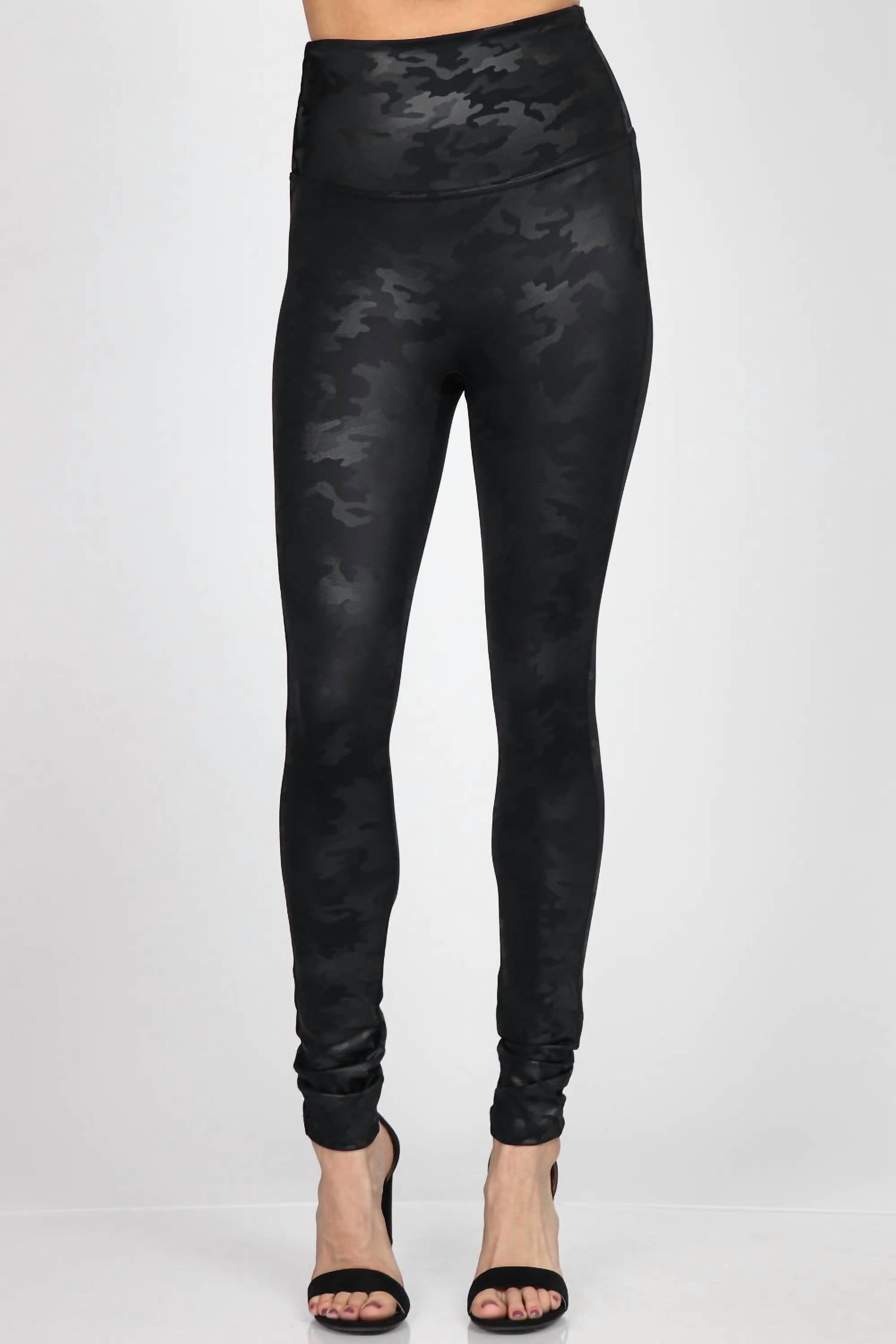 M.Rena - Women's Camo Print Leatherette Legging