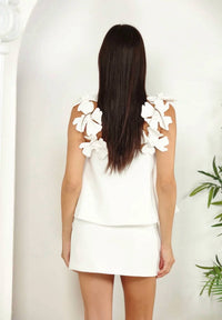 Zero Degrees Celsius - 3D Floral Strap Top