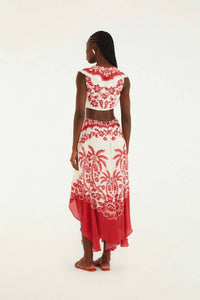 Farm Rio - GUANACASTE CUT OUT SLEEVELESS MIDI DRESS