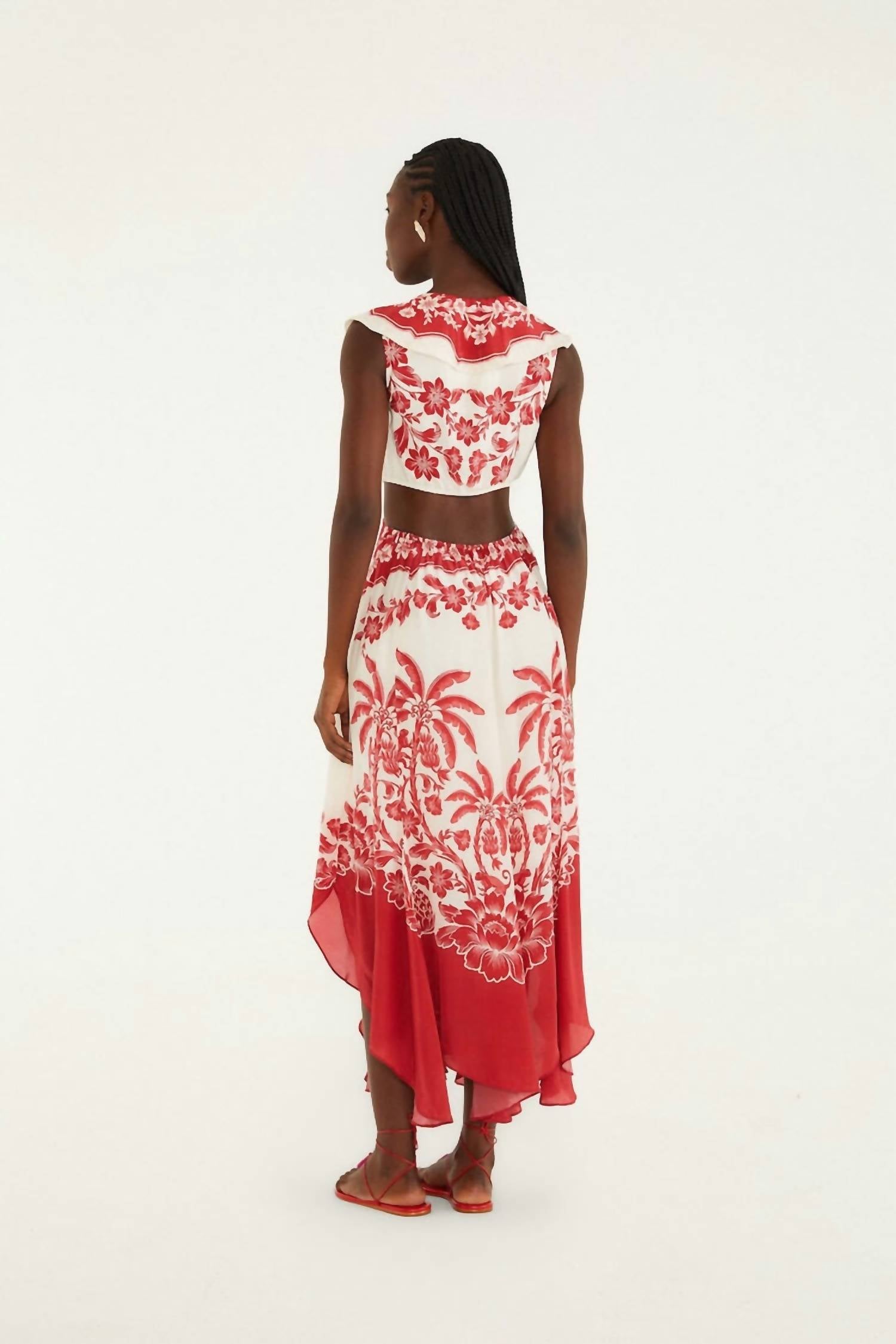 Farm Rio - GUANACASTE CUT OUT SLEEVELESS MIDI DRESS
