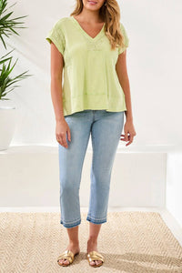 Tribal - Cap Sleeve V-Neck Top