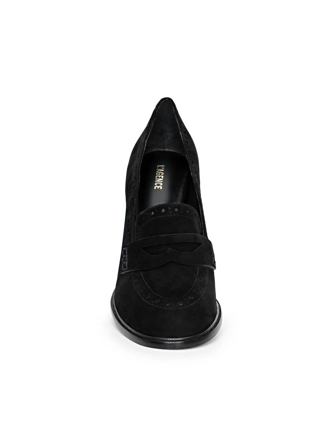 L'Agence Women's Bea Penny Loafer Pump in soft black - women's heels - alternate view