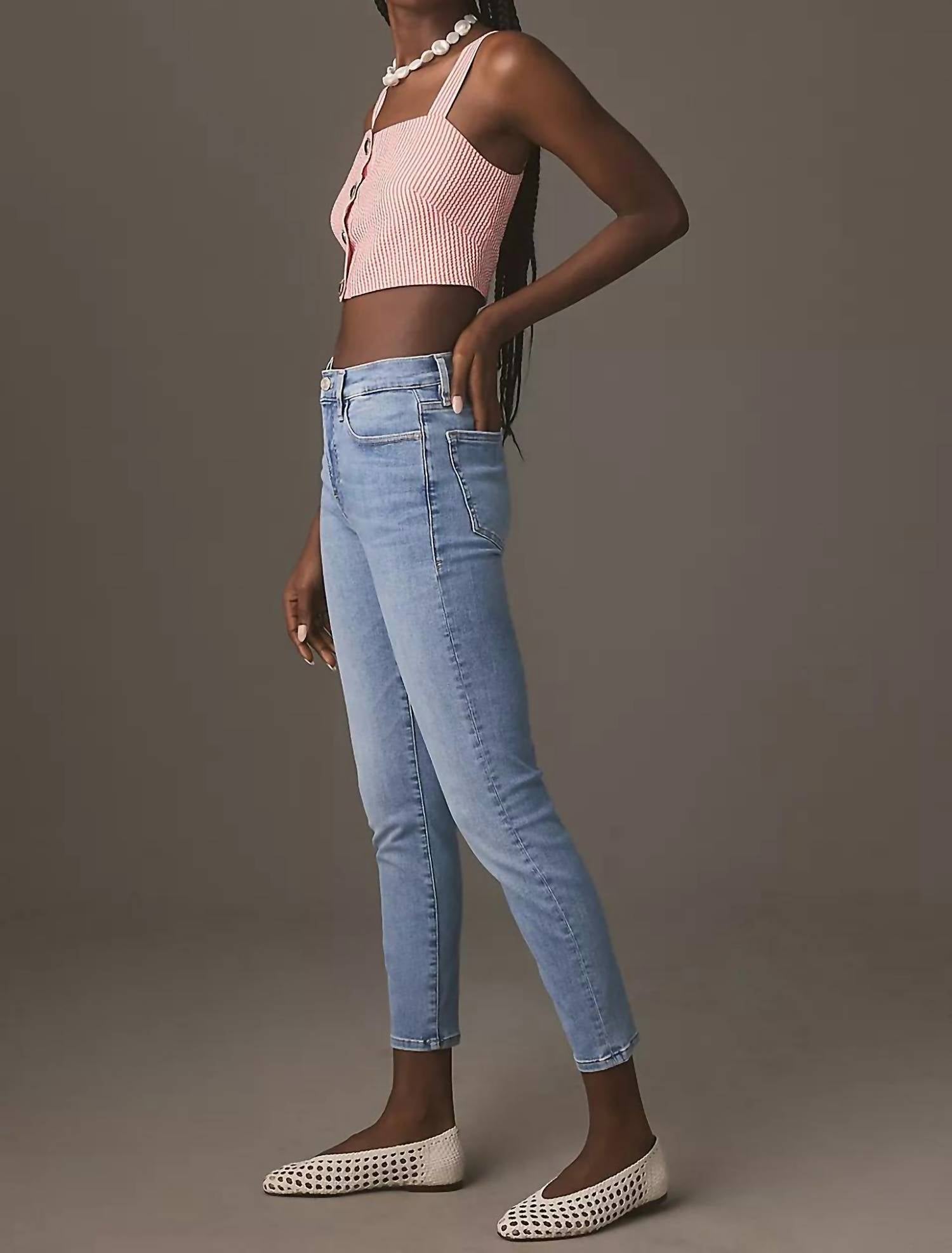FRAME Le High Skinny Crop Jean in terra - women's jeans - detail view