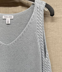 TRIBAL Women's Sweater Tank in blue silver - women's sweater - detail view