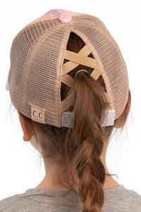 C.C - Kids Unicorn Criss Cross Ponytail Cap
