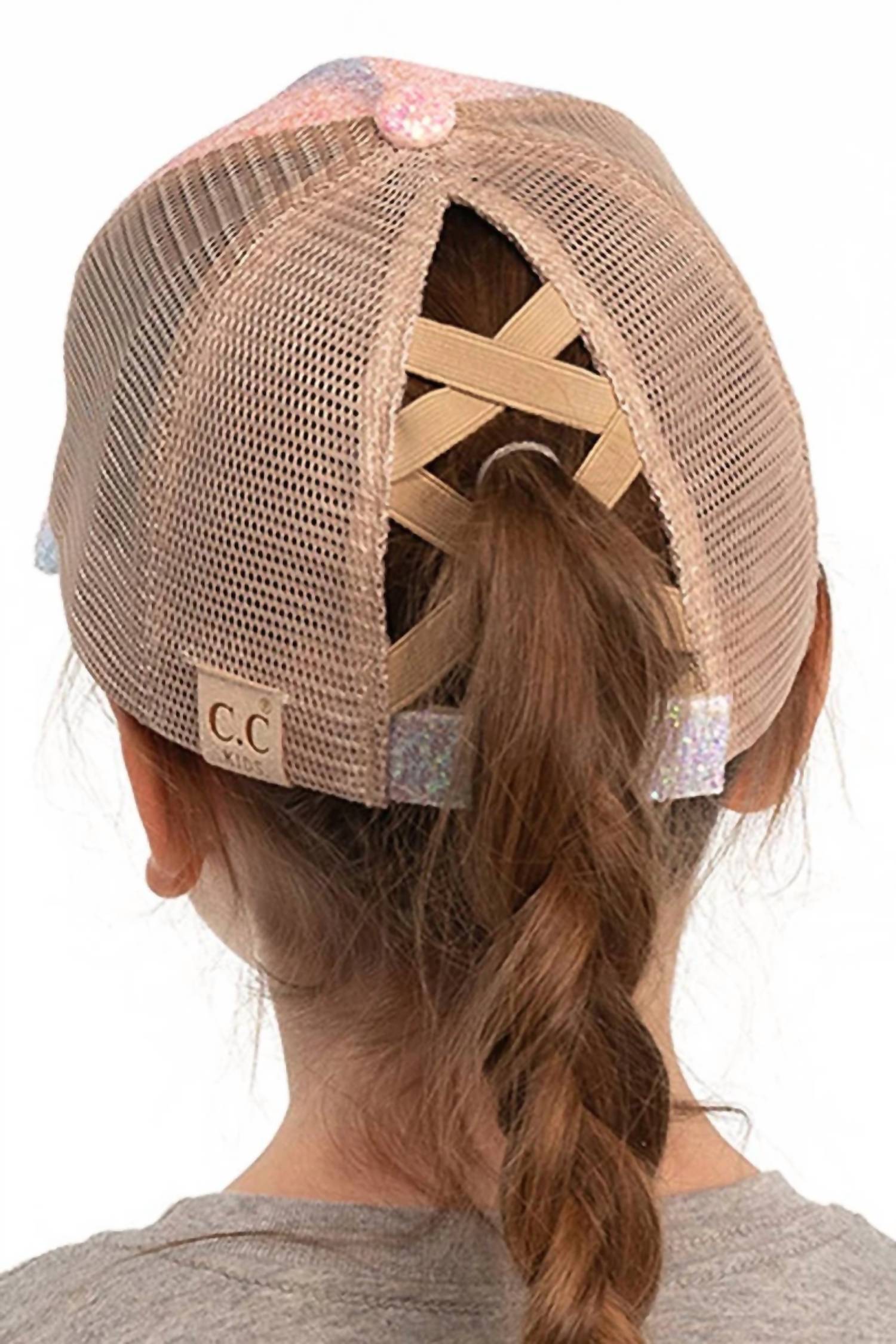 C.C - Kids Unicorn Criss Cross Ponytail Cap