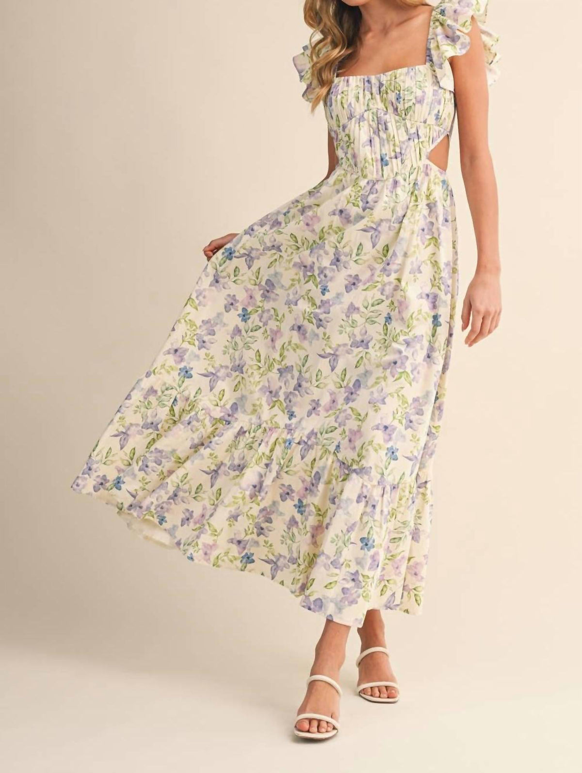 Klesis - Flower Frill Maxi Dress