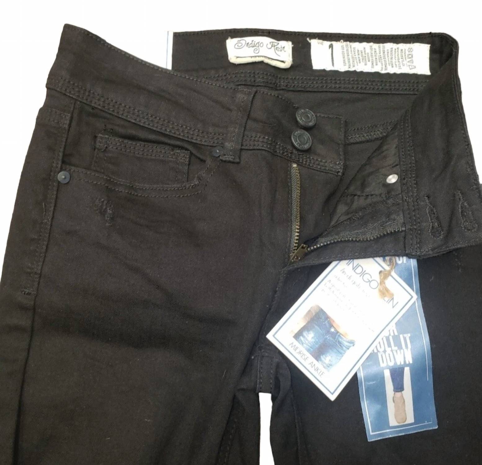 Indigo Rein - Juniors Mid Rise Ripped Ankle Skinny Jeans