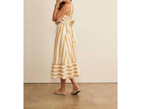 In February Striped Serenity Midi Dress in marigold - women's dress - view 4