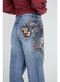 Driftwood - Parker X Varsity Vines Embroidered High-rise Barrel Jeans