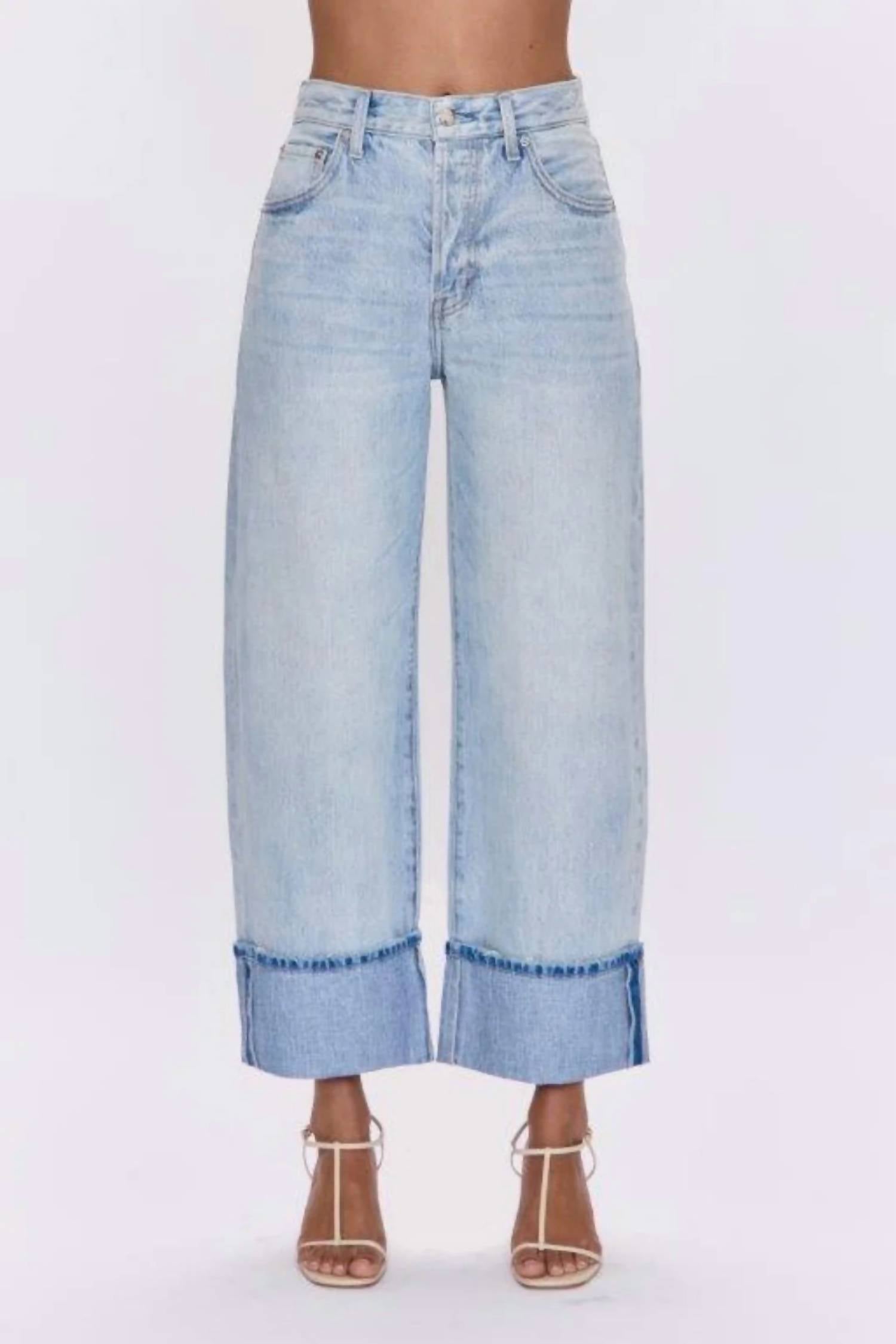 PISTOLA Ryder High Rise Cuffed Straight Jeans in sunrise - women's jeans - view 4