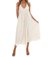 In February - Women's Softly Flowing Halter Midi Dress