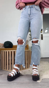 RISEN Stevie Straight Leg Jean in light wash - women's jeans - view 7