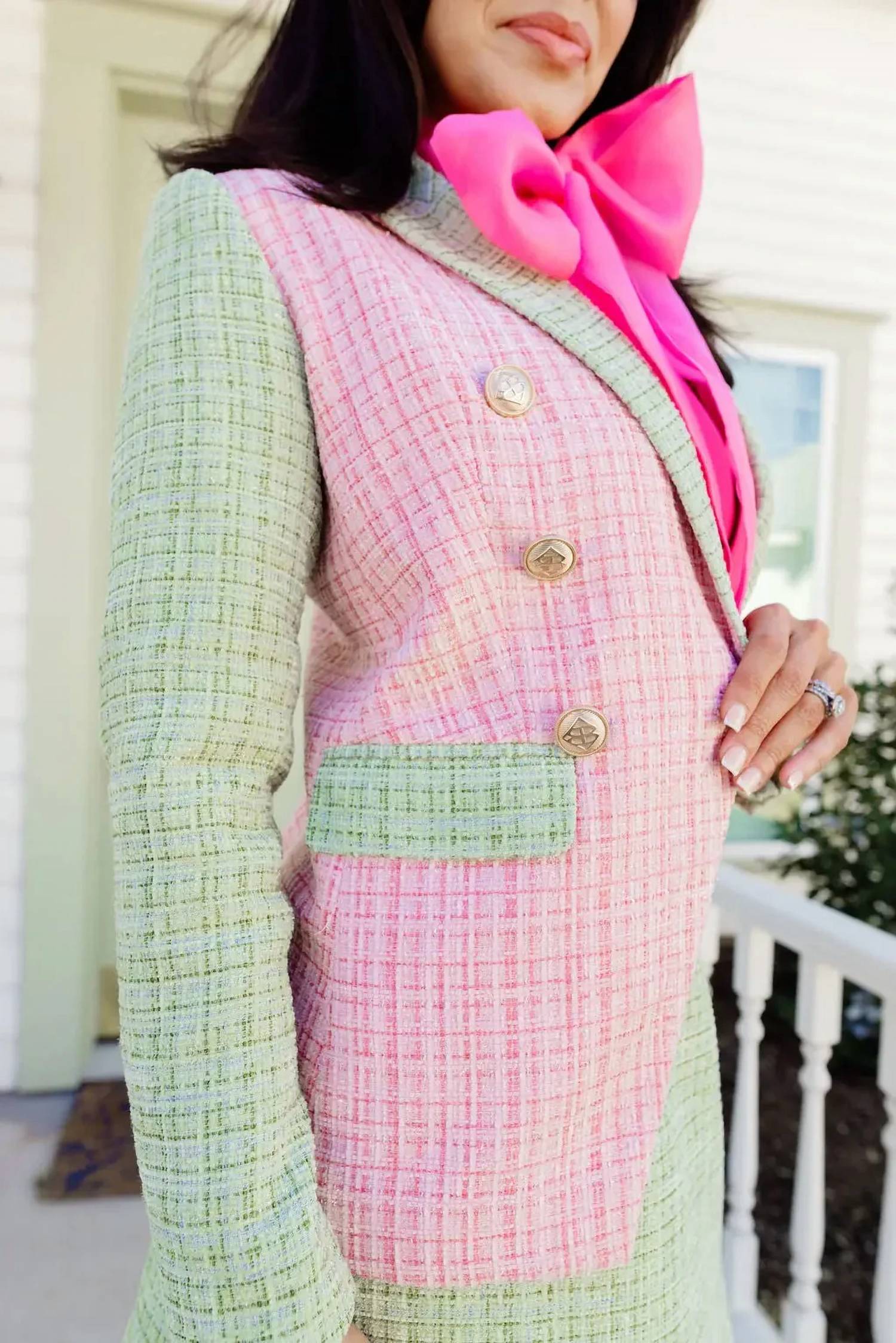 Brianna Cannon - Colorblock Tweed Blazer