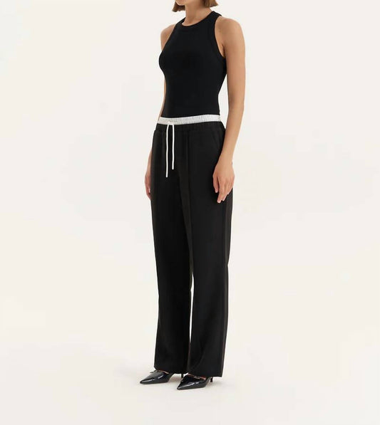 4Th & Reckless - Bianca Contrast Waistband Straight Leg Trouser