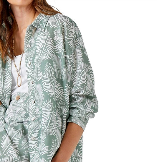Charlie Paige - Effortless Linen Blend Print Shirt