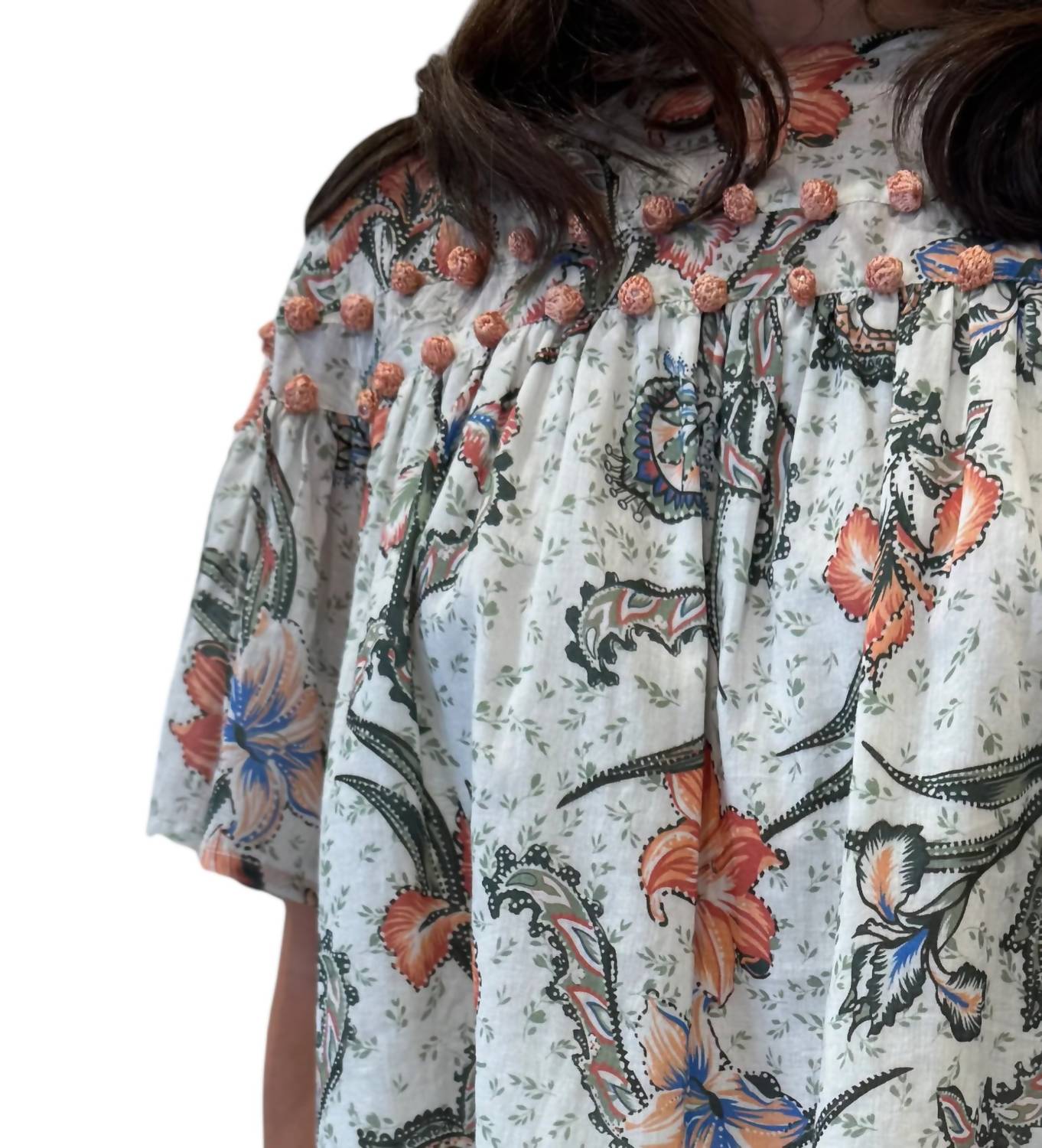 Ollari - Juliet Floral Short Sleeve Blouse