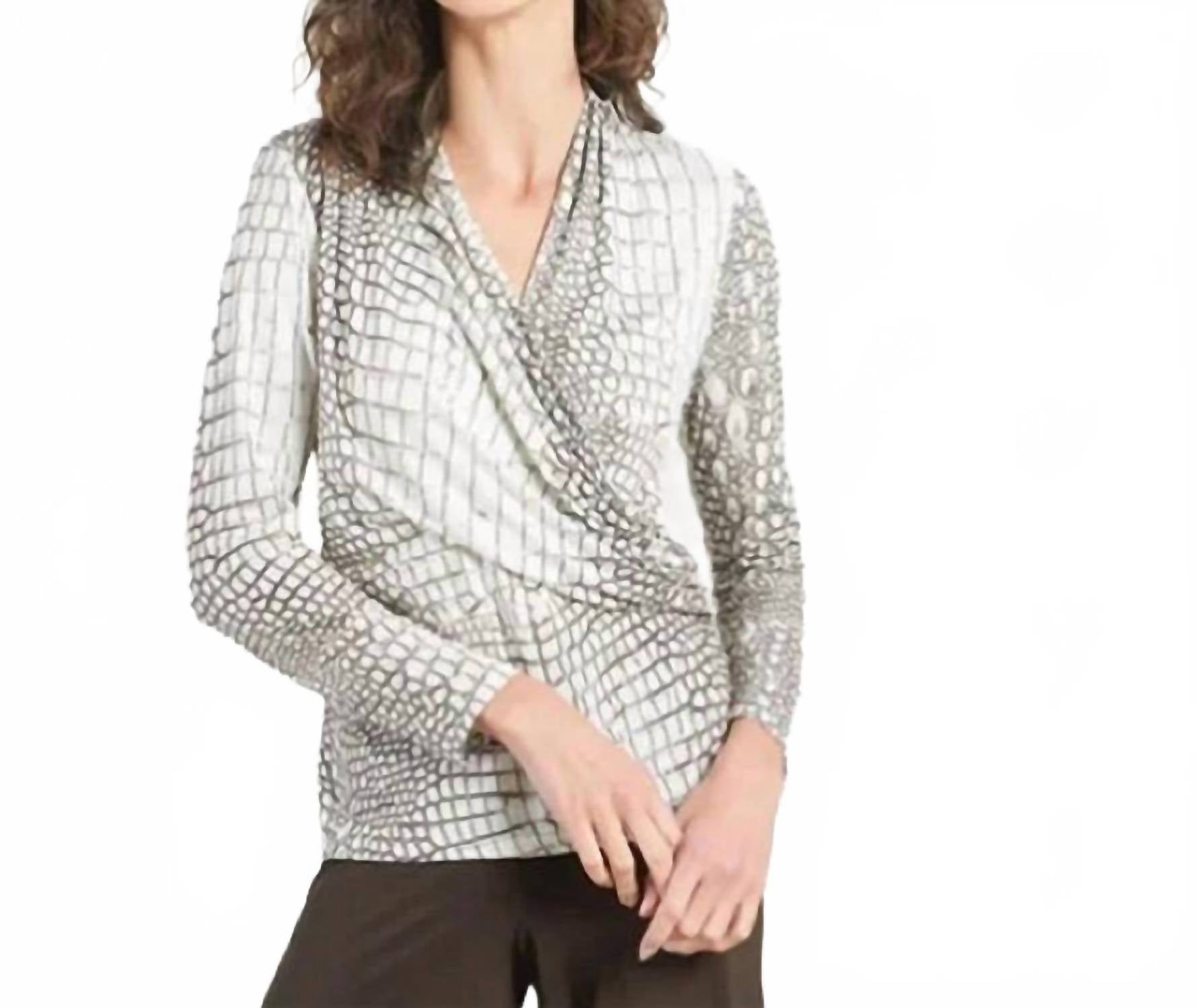 Clara Sunwoo - Shimmer Croc Print Top