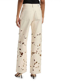JONATHAN SIMKHAI Betty Straight Leg Jean in marshmallow - women's jeans - detail view