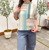 Mystree - Striped Color Block T Shirt