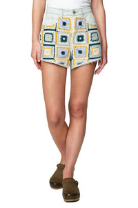 Blanknyc - Womens' Denim Crochet Detail Cut Off Short