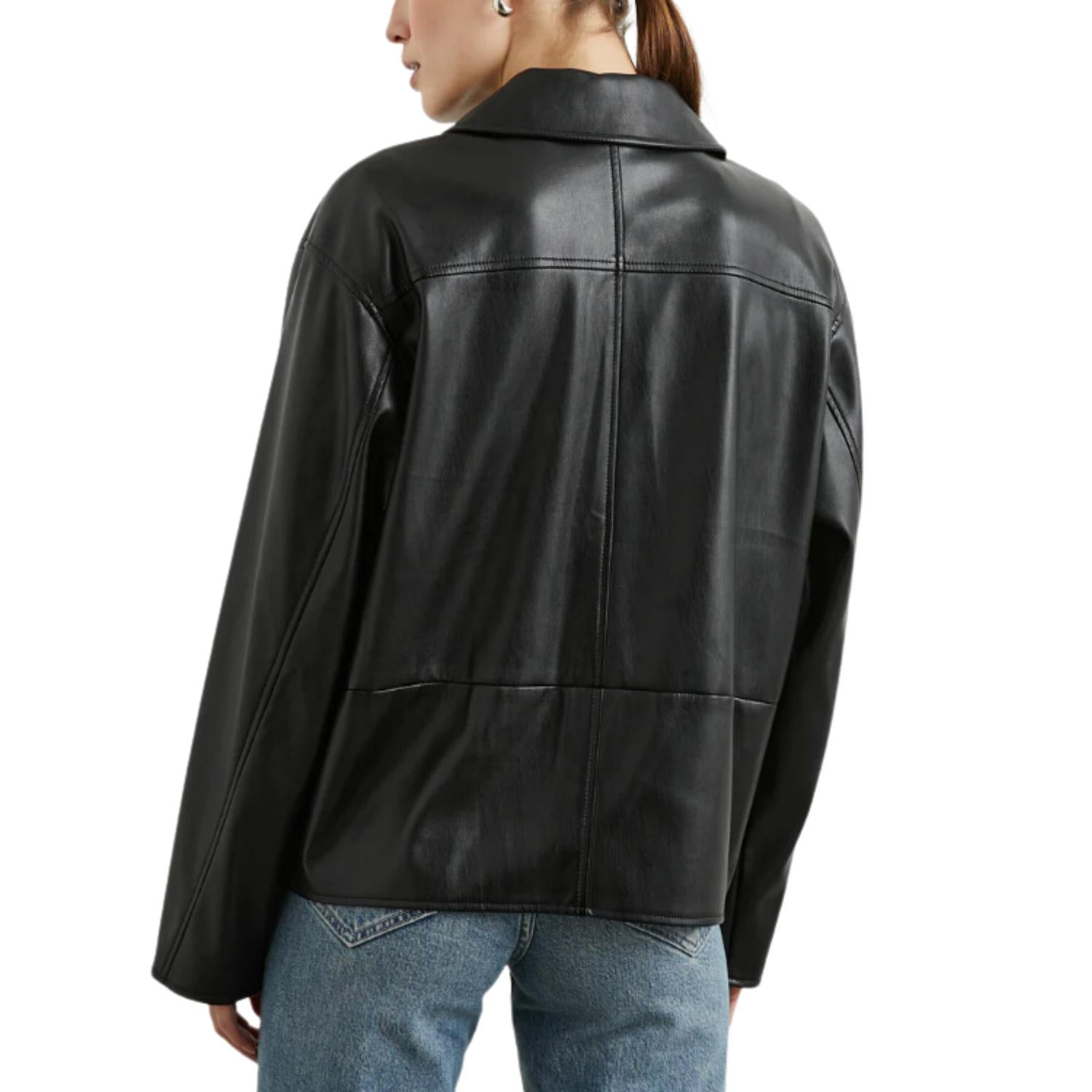 Rails - Haisley Faux Leather Button-down Shirt Jacket
