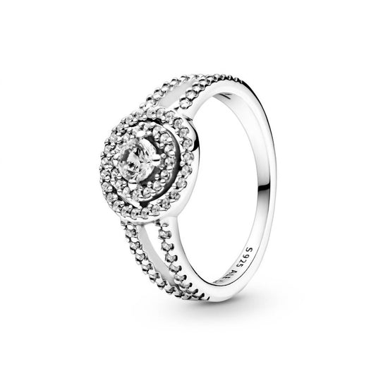 Pandora - Women's Double Halo Ring With Clear Cubic Zirconia