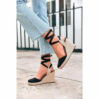 Ermonn - Women's Espadrille Platform Ankle Strap Sandals