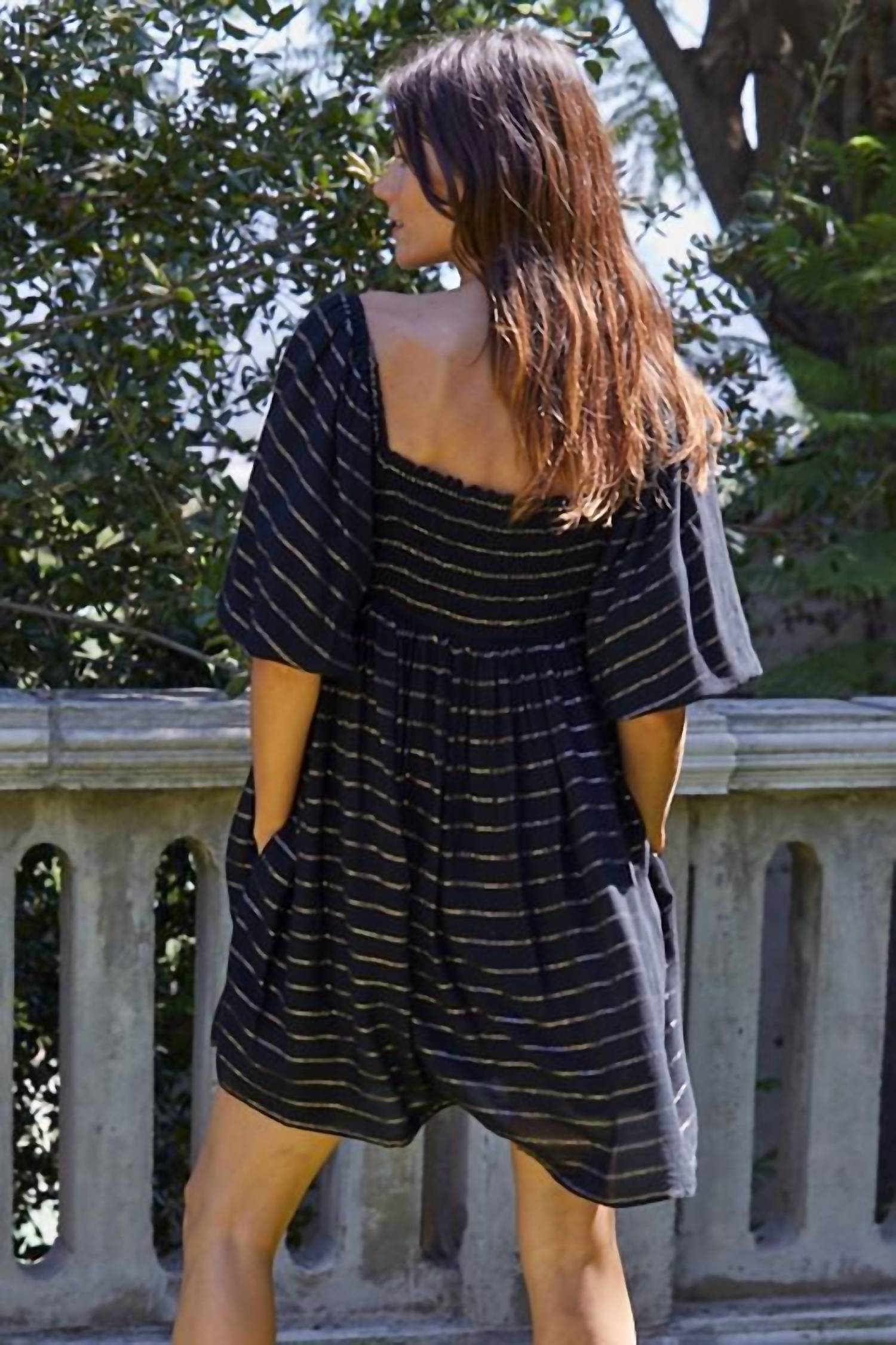 By Together Nora Mini Dress in blue - women's dress - detail view