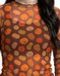 Jess Lea - Pumpkin Obsession Mesh Top