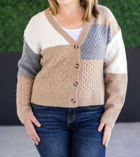 Michelle Mae - Colorblock Cozy Knit Cardigan