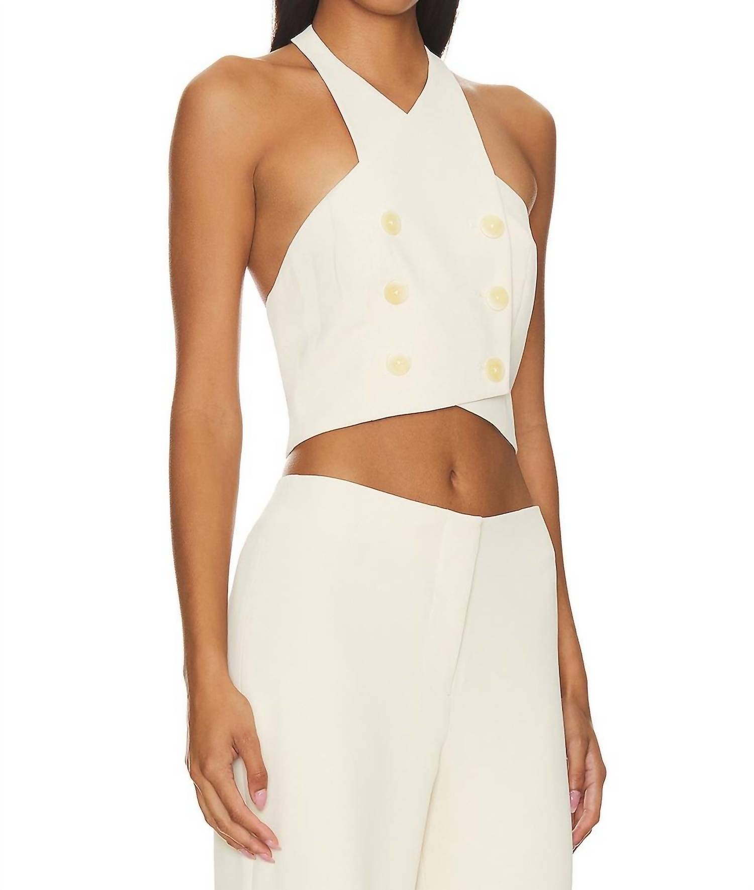 Rosetta Getty - Button Halter Top