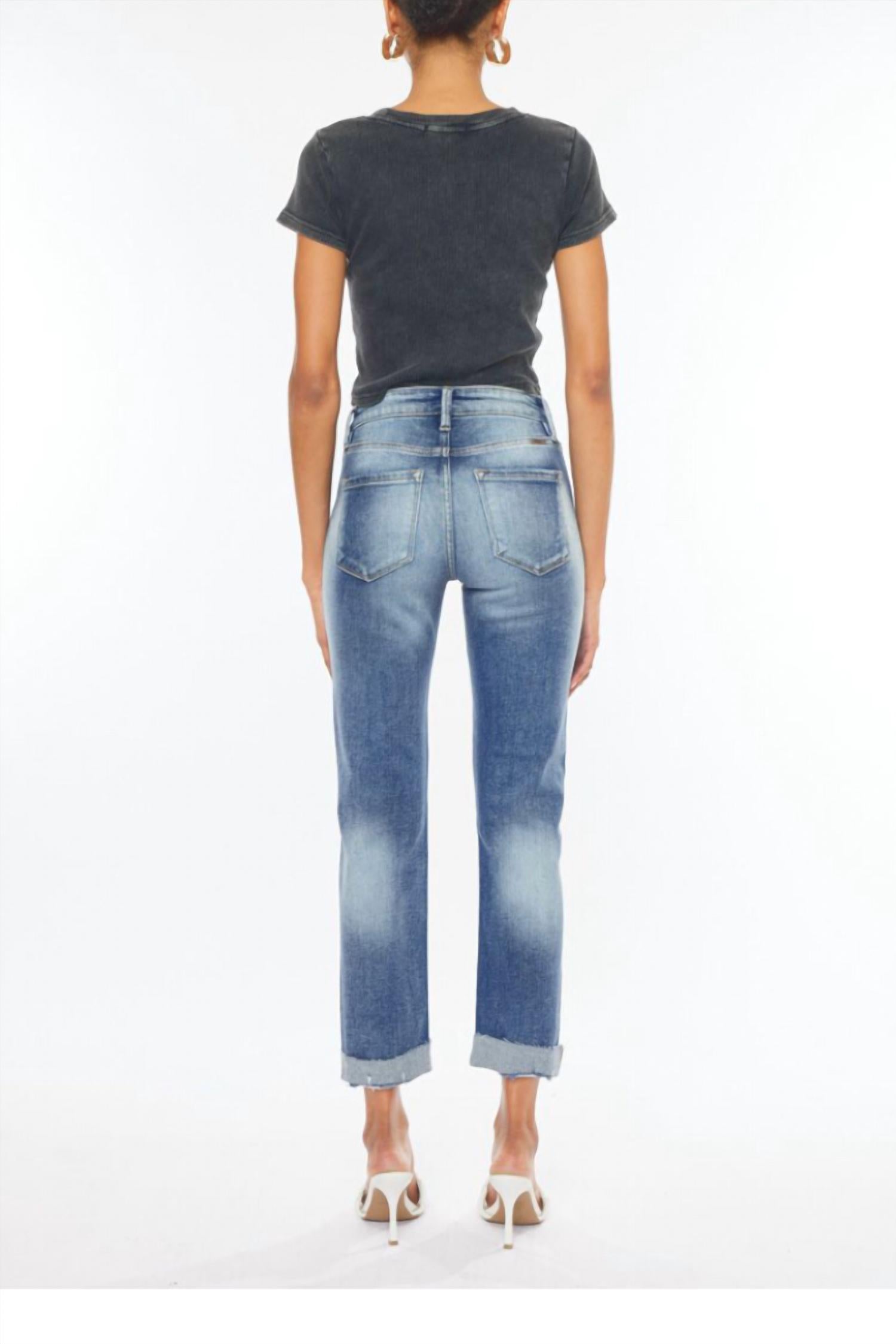 Kancan - Koen High Rise Straight Cuff Jeans