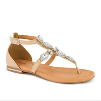 Andrea Women's Jewel Embellished Sandal in bone - women's sandal