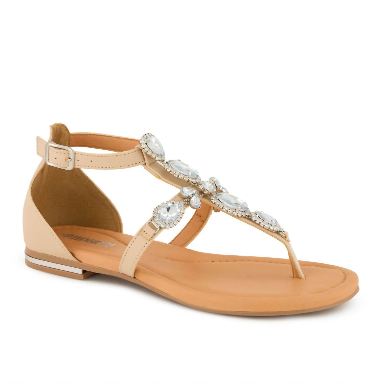 Andrea Women's Jewel Embellished Sandal in bone - women's sandal