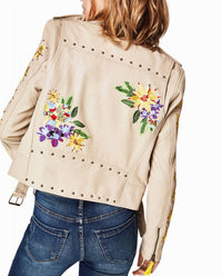 Nicole Miller - Amazon Embroidered Moto Jacket