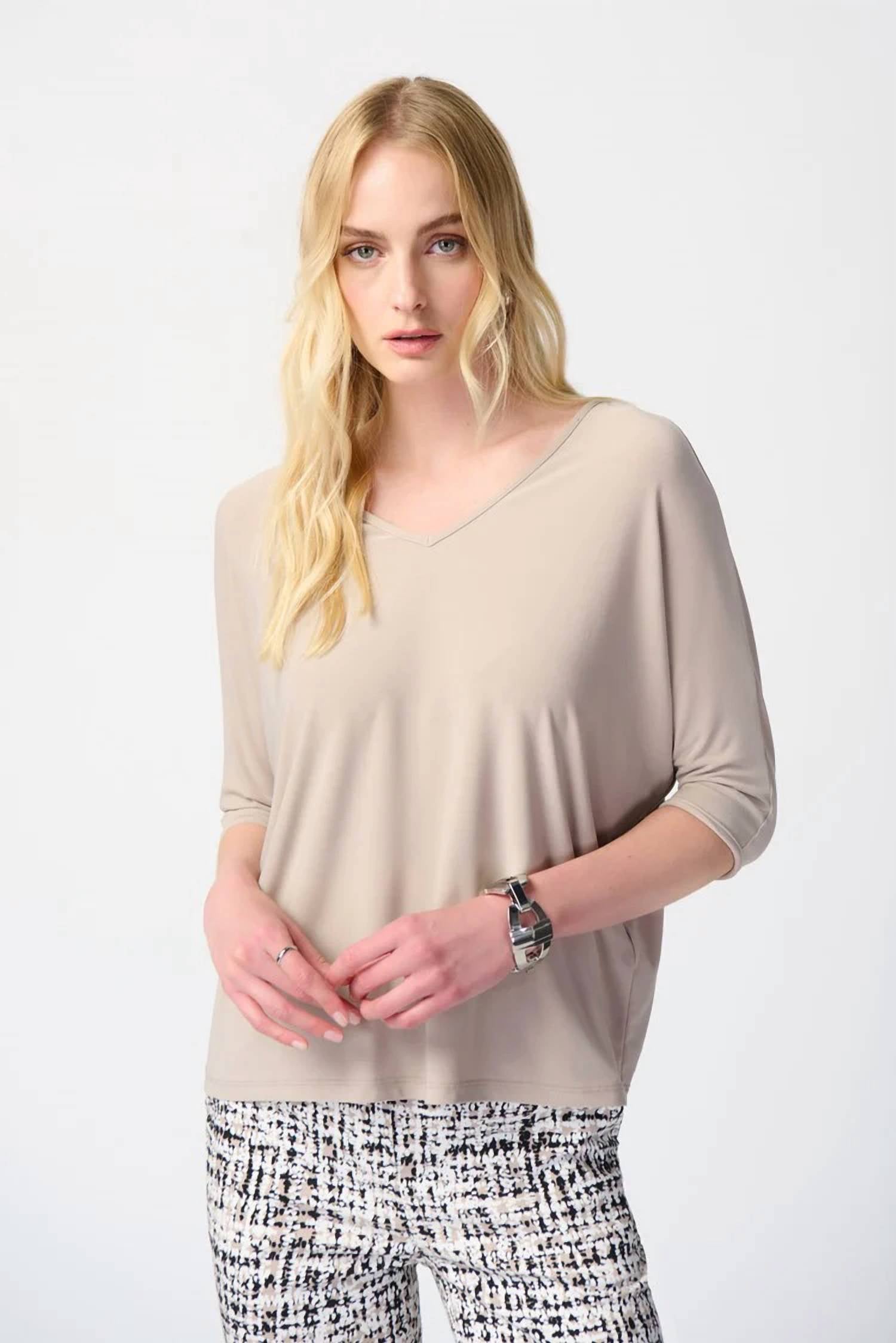 Joseph Ribkoff - Silky Knit Reversible Boxy Top