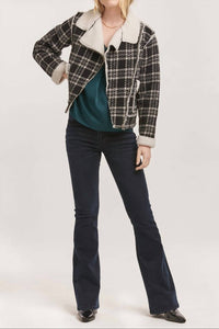 DEAR JOHN DENIM Alvie Novelty Jacket in black white plaid - women's jacket - view 4