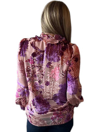 Ivy Jane - Burn Out Frost Velvet Mock Neck Top