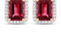 Diana M Jewels Women's Octagon Natural Rubellite Stud Earrings (3.08 Ct) - Signature Plus in 14k yellow gold - women's jewelry
