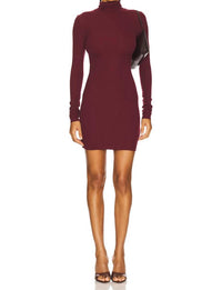 Eterne - Ribbed Turtlenck Mini Dress