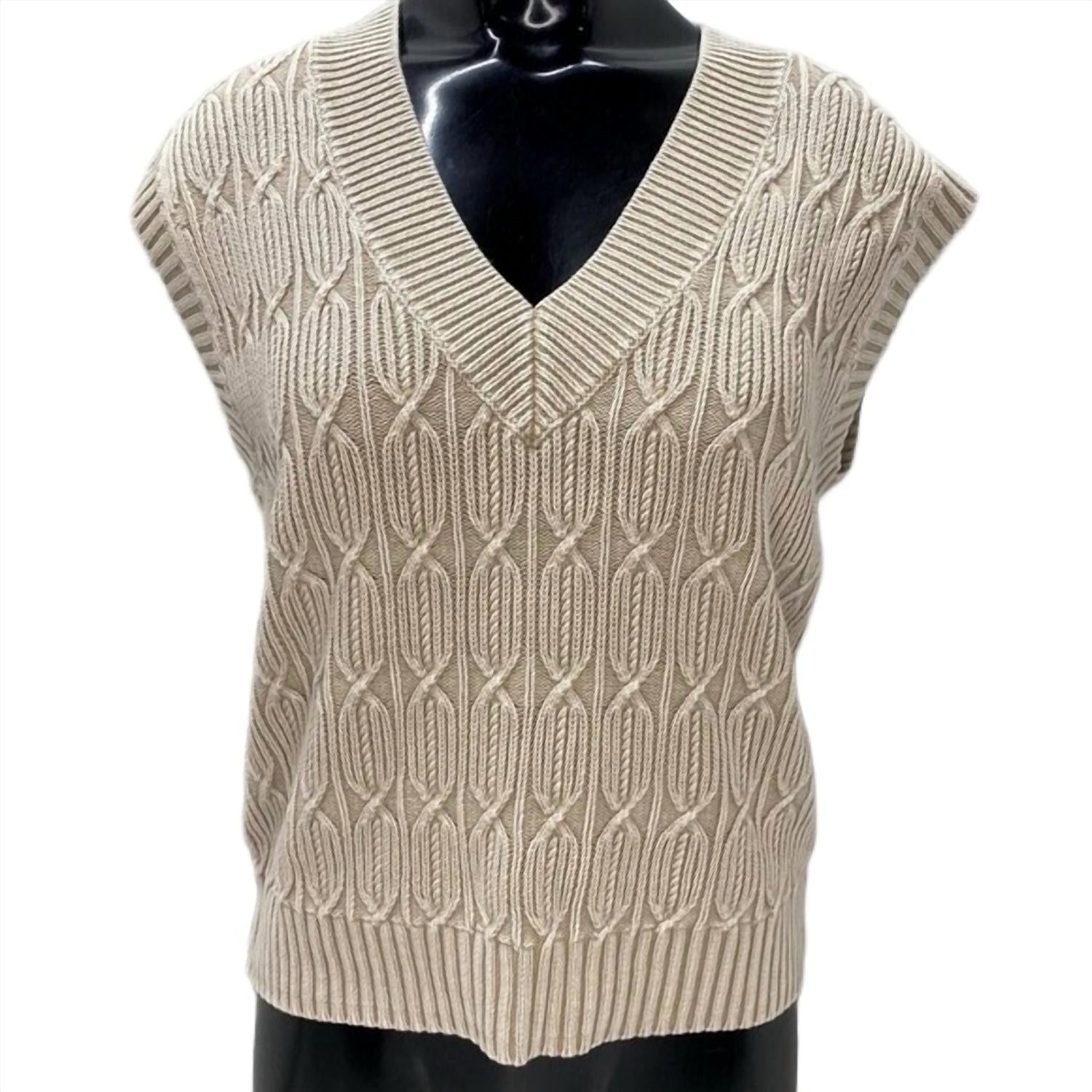 J. Society Women’s Cotton Sweater Vest in sand - women's jacket