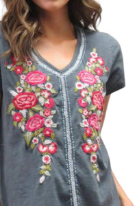 Caite & Kyla - Leona V-neck Tee
