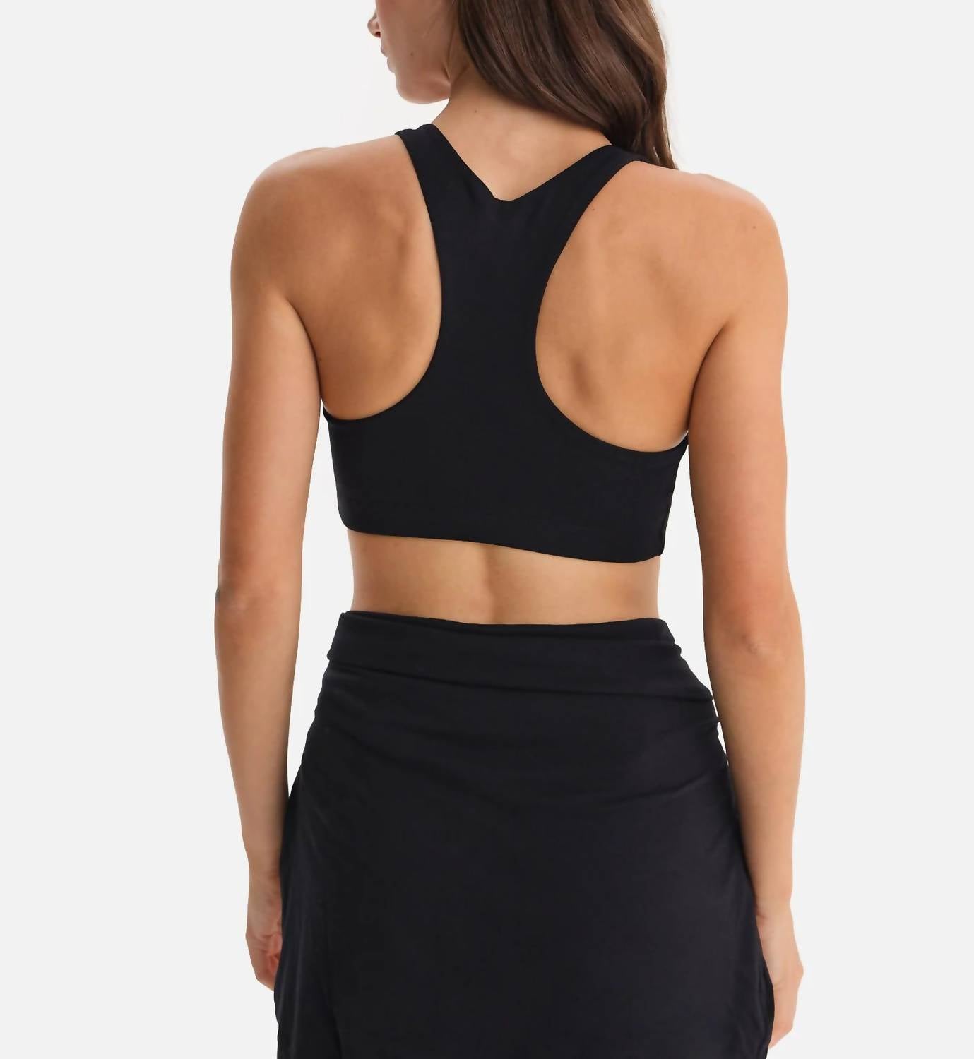 MATE Organic Stretch Bra in black - women's intimate - alternate view
