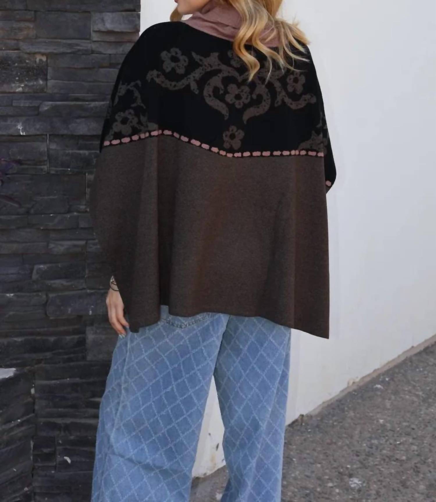Thml - Floral Knit Poncho