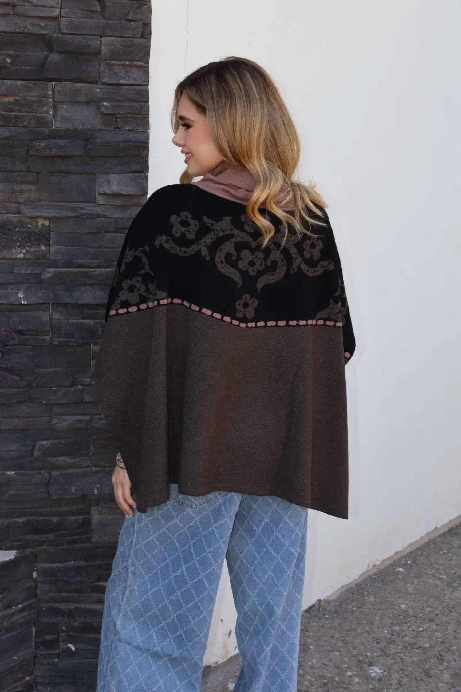 Thml - Floral Knit Poncho
