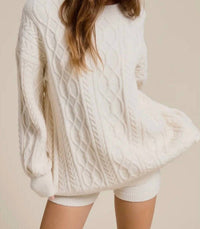 Mimosa - Cable Knit Sweater and Shorts Set