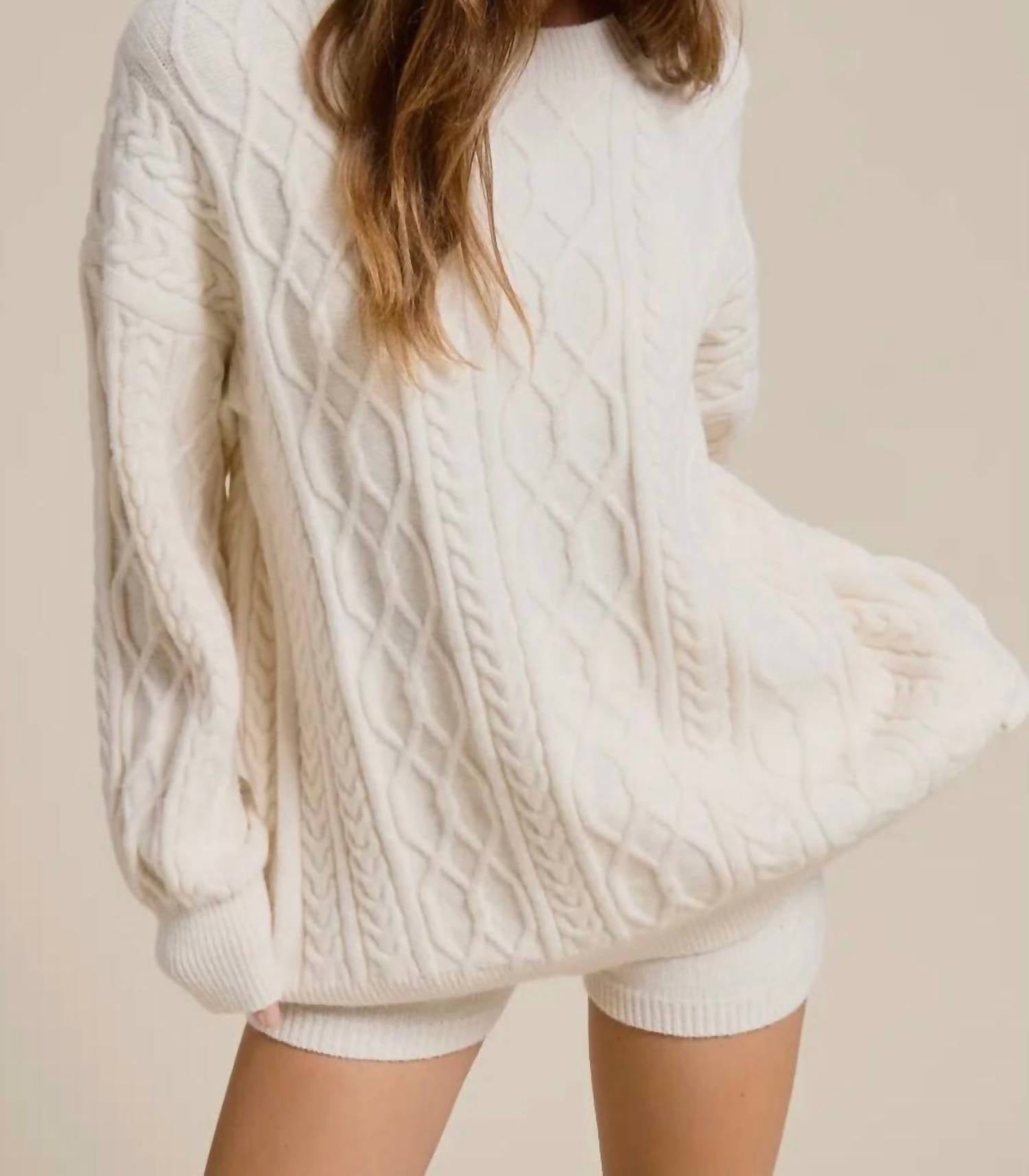 Mimosa - Cable Knit Sweater and Shorts Set