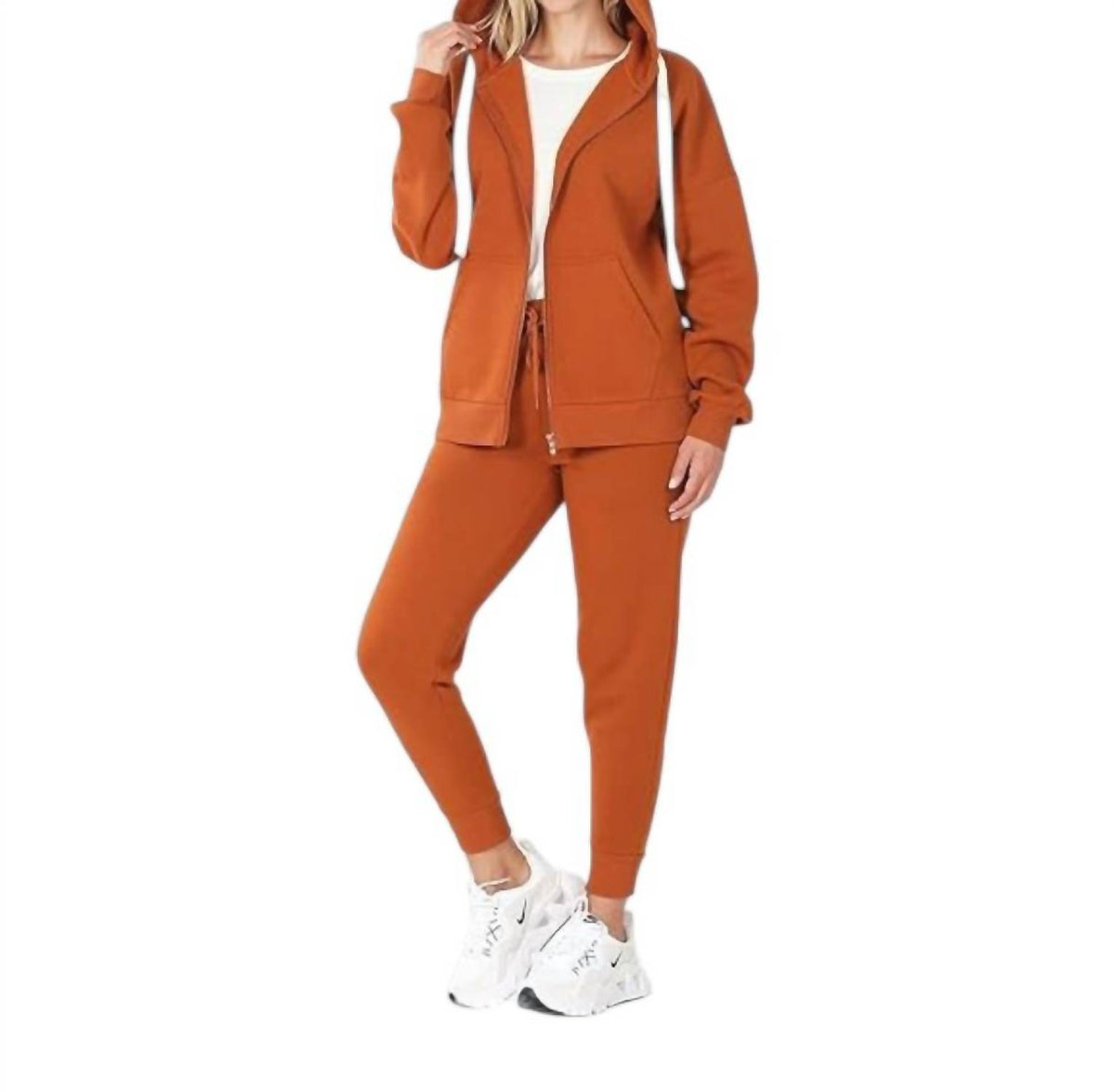 Zenana - Zuri Zip Front Hoodie