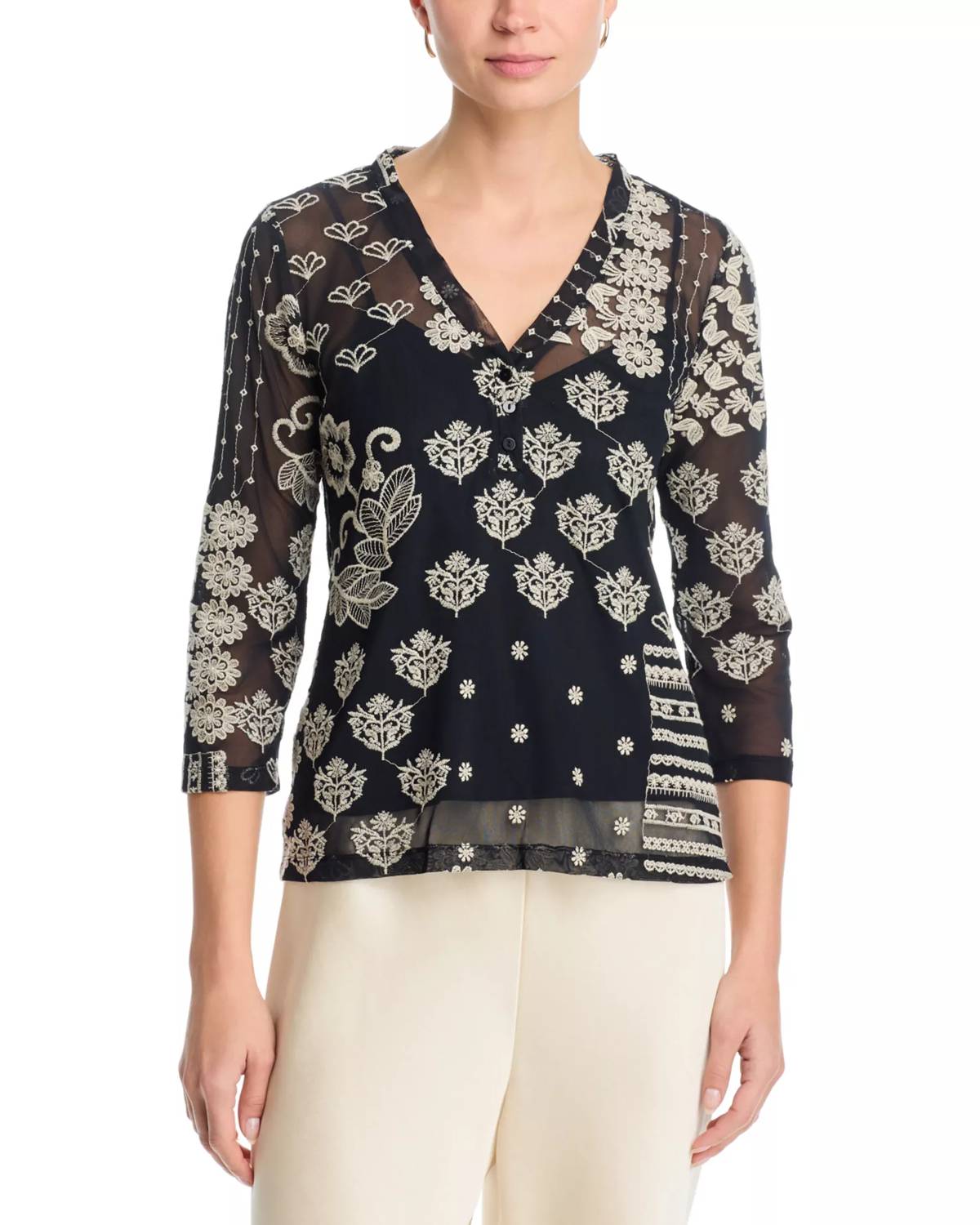 Johnny Was - WILMA 3/4 SLEEVE TEE